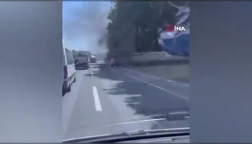 Bursa-Ankara kara yolunda araç yangını paniği!