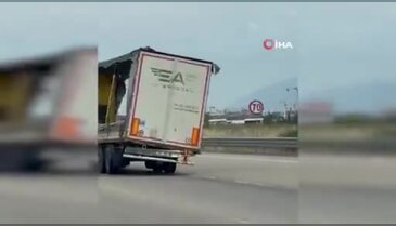 Bursa Çevre Yolu'nda yürek hoplatan görüntü! Yana yatmış şekilde...