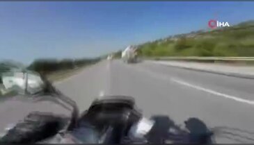Mikserden düşen malzeme motosikletliyi ölümle burun buruna getirdi!
