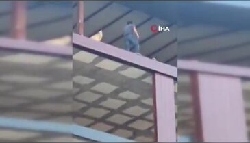 Binanın çatısına çıkıp canına kıymaya kalktı! Son anda hayat kurtaran müdahale geldi...