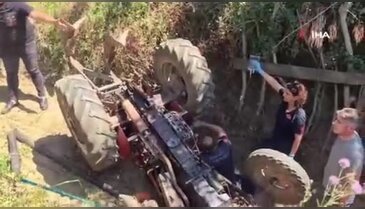 Bursa'da bir traktör kazası daha! Dede ve torunları altında kaldı...