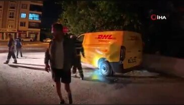 Evinin önüne park eden kargo aracını yakmaya kalktı! İşte böyle yakalandı...