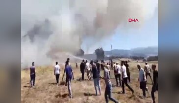 Bursa'da anız yangını! 3 dönümlük alan kül oldu...