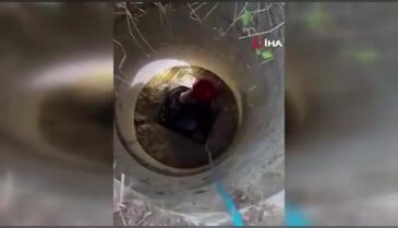 Bursa'da nefes kesen kurtarma! Rögar çukuruna düşen keçi böyle kurtarıldı