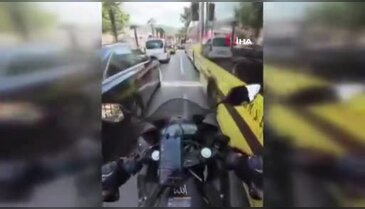 Bursa'da korkutan kaza! Kask kamerası her şeyi kaydetti
