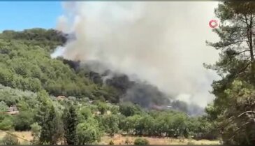 Fethiye'de orman yangınını söndürme çalışmaları sürüyor