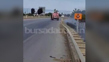 Bursa'da yol kenarında yangın! Alevler rüzgarın etkisiyle büyüdü...