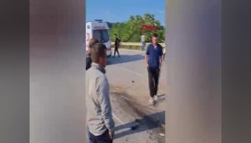 Bursa'da takla atan araç karşı şeritten gelen ciple çarpıştı! Yaralılar var...