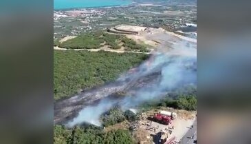 Bursa'da yanan bölge havadan görüntülendi!