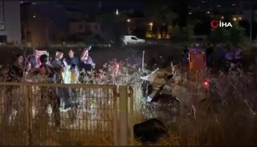 Bursa'da dehşete düşüren kaza! Otomobil tarlaya uçtu